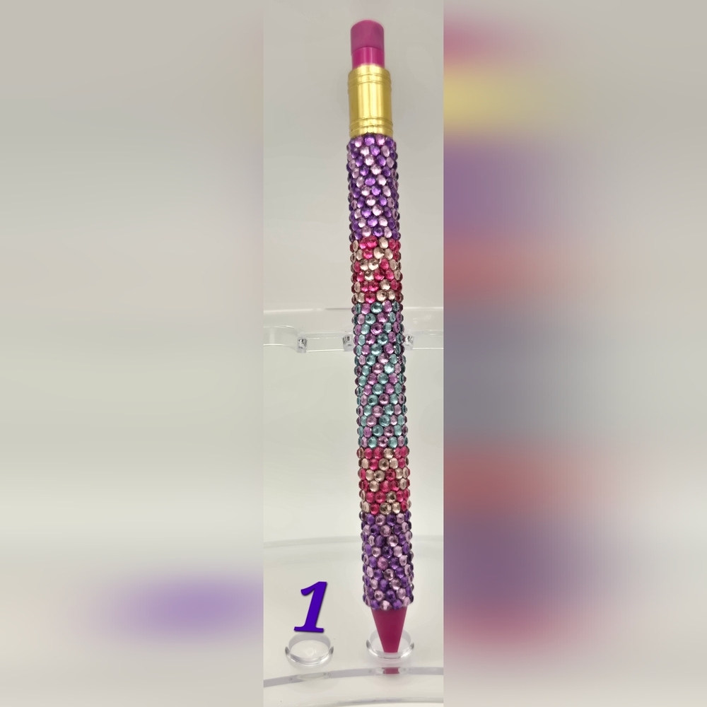 Hand Placed Rhinestone Beaded Pencils - Picture 4 of 4